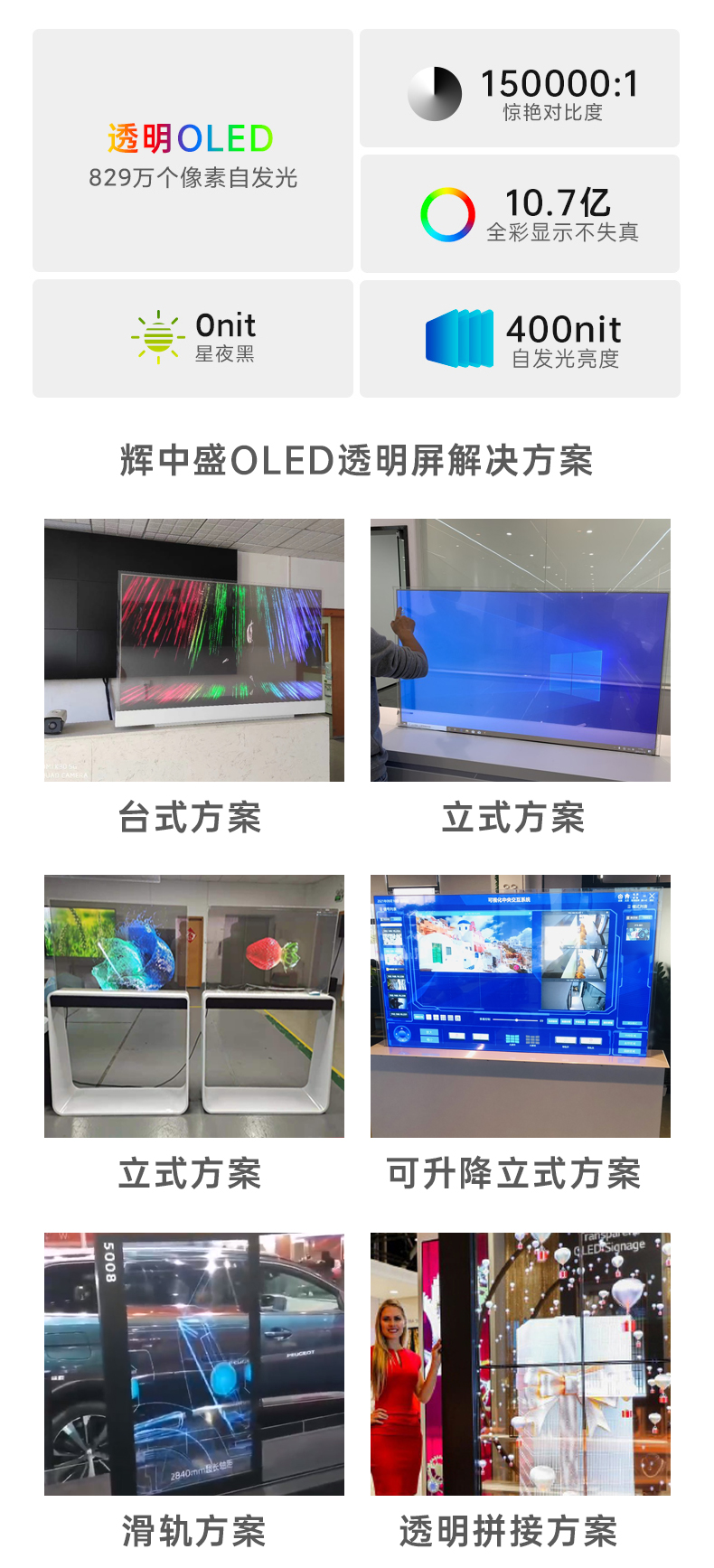 辉中盛 55英寸OLED透明屏 开启透明显示新视界